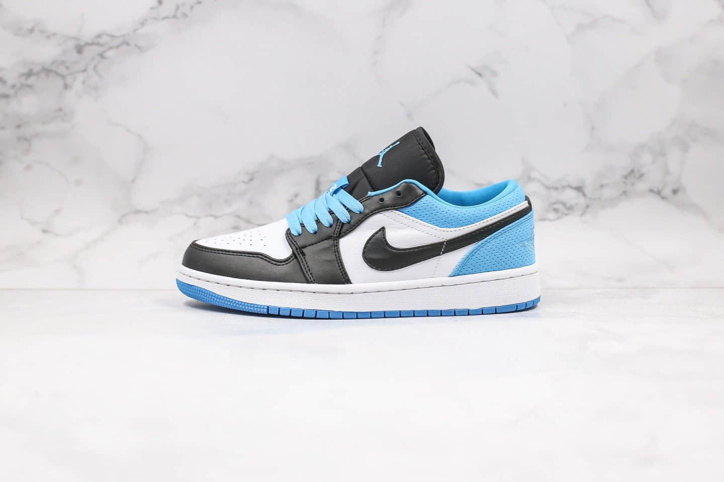 乔丹Air Jordan 1 Low Laser Blue纯原版本低帮AJ1黑蓝脚趾配色原盒原标区别市面通货版本 货号:CK3022-004