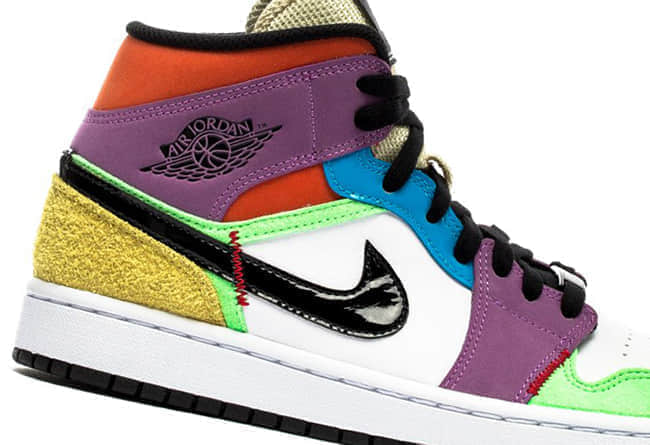 酷似Blue The Great x AJ1 Mid!多材质撞色拼接超抢眼!全新Air Jordan 1 Mid即将登场! 货号:CW1140-100