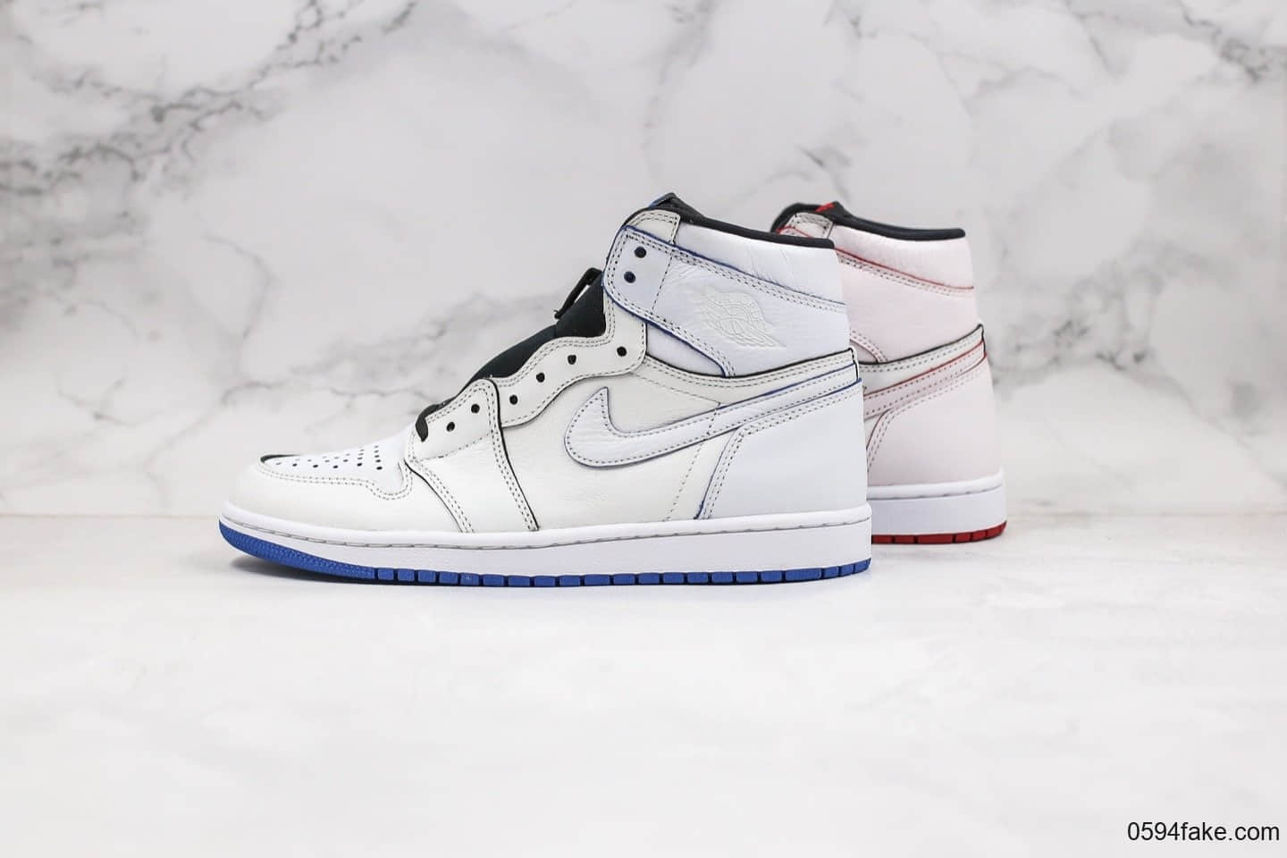 耐克Nike SB x Air Jordan 1 Lance Mountain纯原版本乔丹联名款白红蓝鸳鸯刮刮乐原档案数据开发正确内层 货号:653532-100