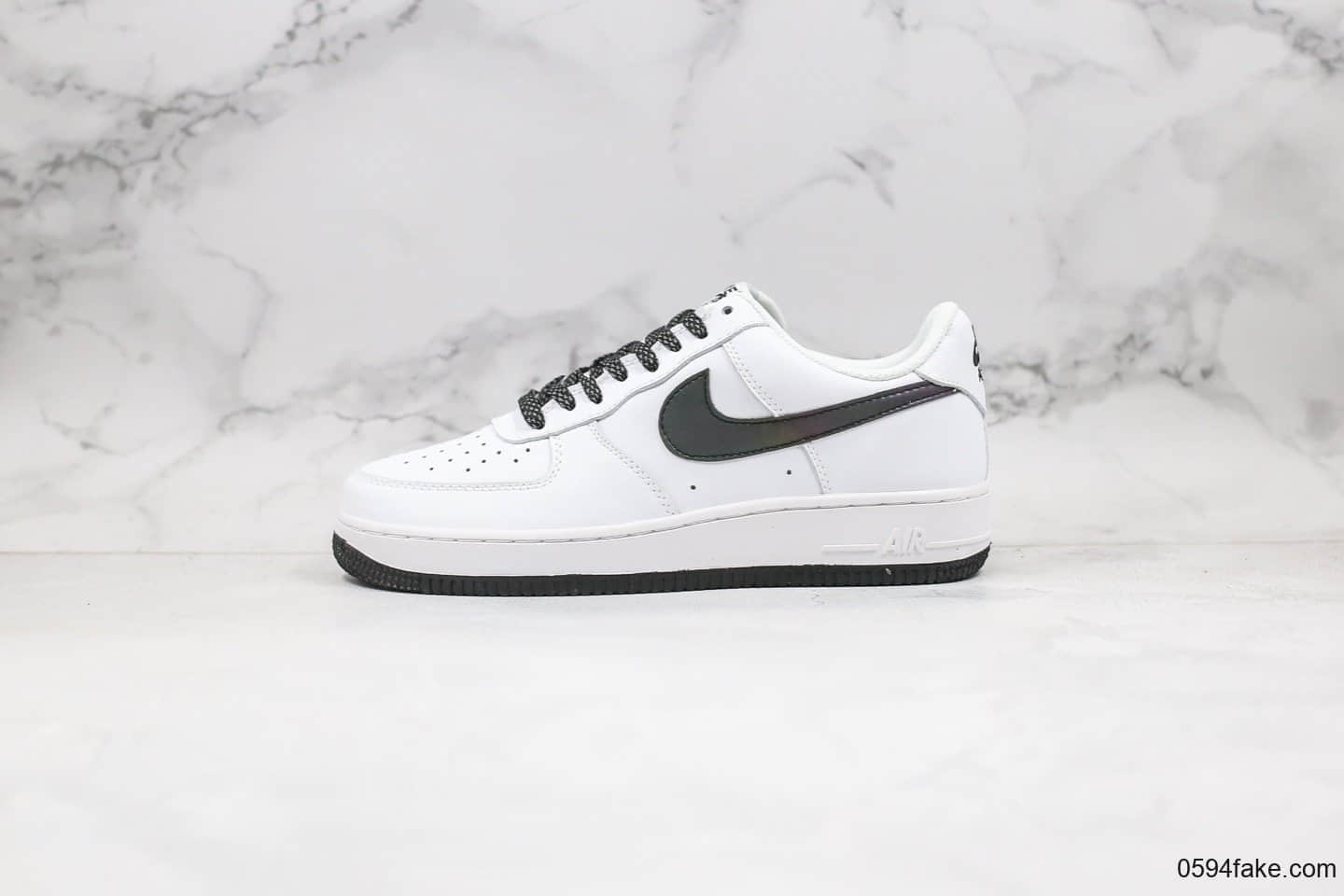 耐克Nike Air Force 1 Low White Static公司级版本低帮空军一号黑白色满天星变色龙内置气垫原盒原标3M反光 货号:366751-808