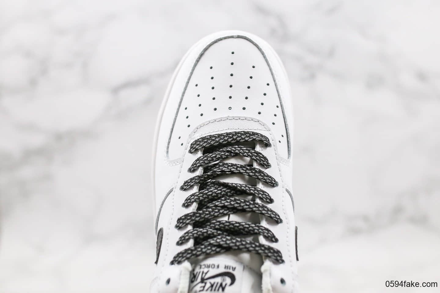 耐克Nike Air Force 1 Low White Static公司级版本低帮空军一号黑白色满天星变色龙内置气垫原盒原标3M反光 货号:366751-808