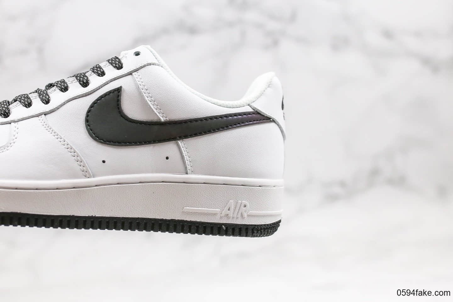耐克Nike Air Force 1 Low White Static公司级版本低帮空军一号黑白色满天星变色龙内置气垫原盒原标3M反光 货号:366751-808
