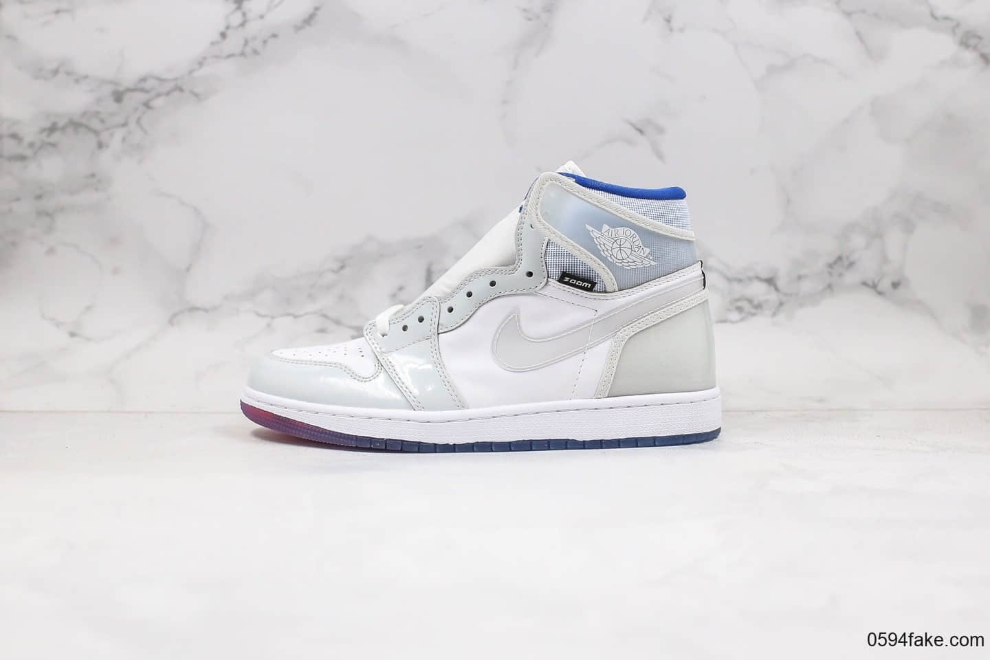 乔丹Air Jordan 1 Zoom R2T Racer Blue纯原版本高帮AJ1小迪奥灰白渐变色原档案数据开发原盒原标正确小蛮腰后跟 货号:CK6637-104