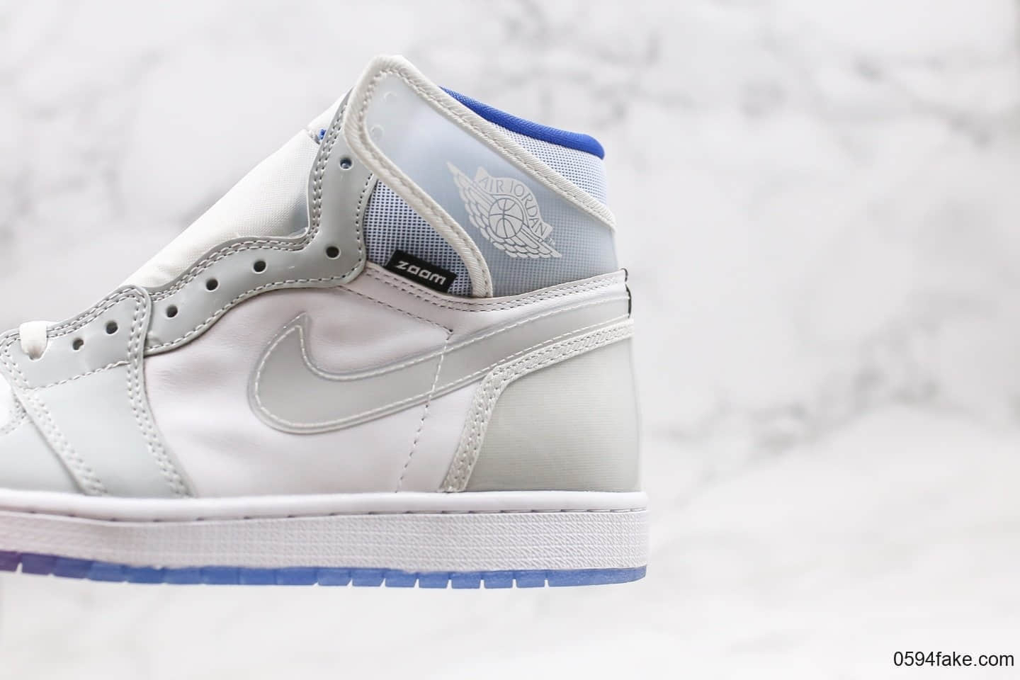 乔丹Air Jordan 1 Zoom R2T Racer Blue纯原版本高帮AJ1小迪奥灰白渐变色原档案数据开发原盒原标正确小蛮腰后跟 货号:CK6637-104