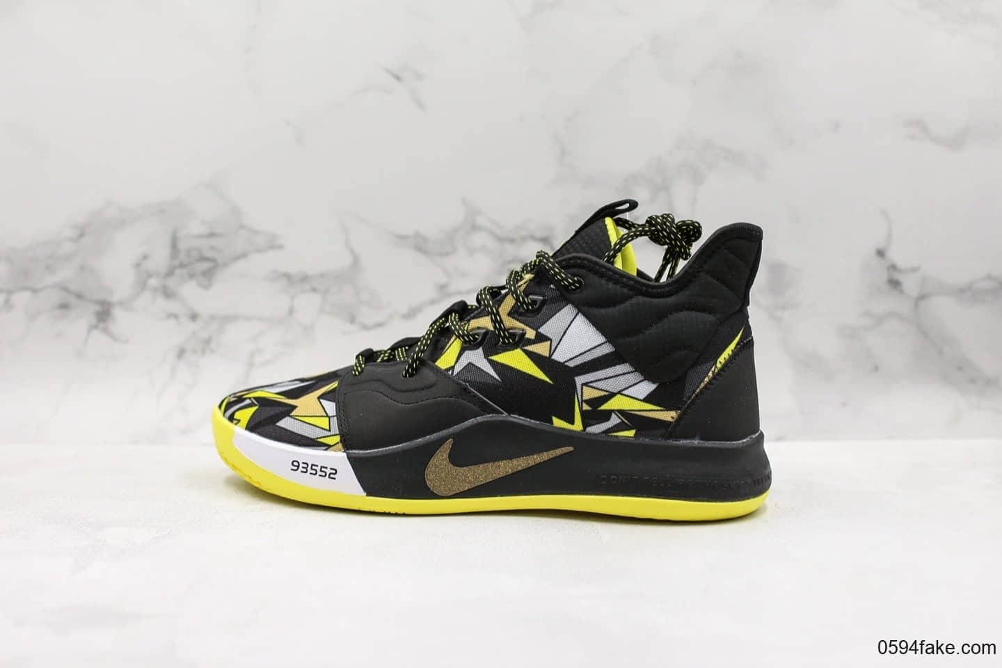 耐克Nike PG3 NASA EP纯原版本保罗乔治三代黑金配色内置气垫原档案数据开发支持实战 货号:AO2608-900