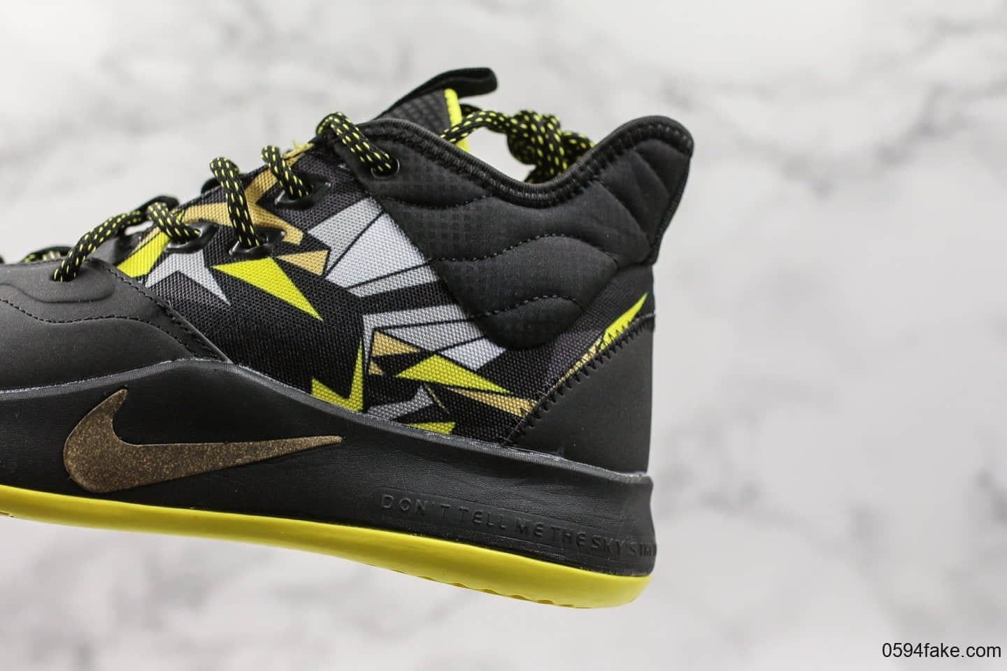 耐克Nike PG3 NASA EP纯原版本保罗乔治三代黑金配色内置气垫原档案数据开发支持实战 货号:AO2608-900