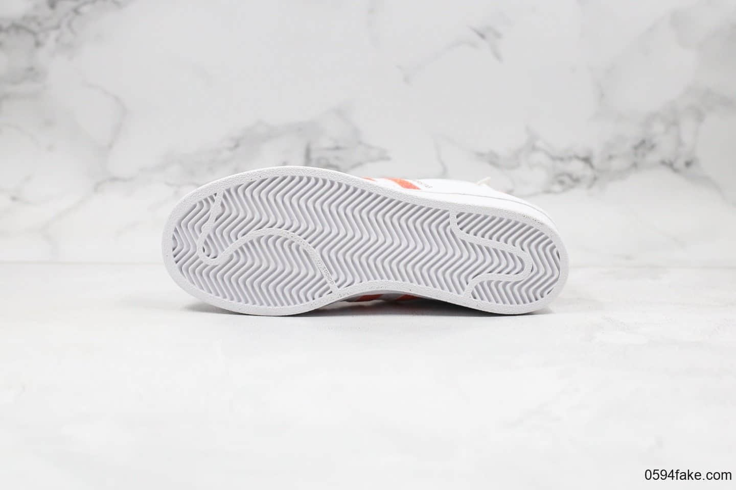 阿迪达斯adidas Superstar公司级版本贝壳头板鞋细闪镭射橙配色原标原盒头层皮蓝底