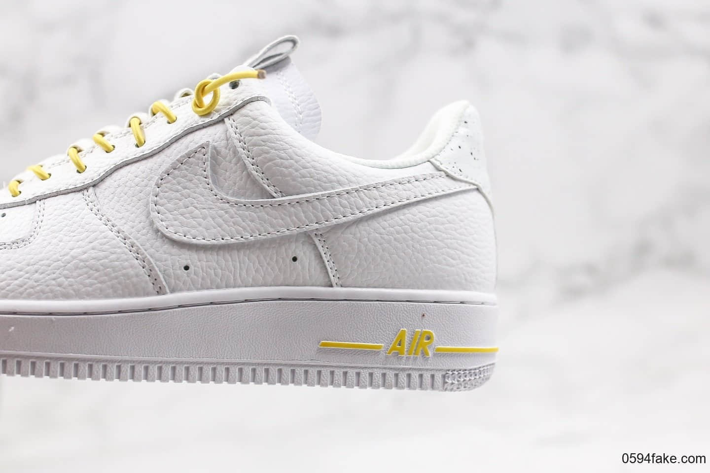 耐克Nike Air Force 1 Lux“White” WMNS公司级版本抽绳解构白黄配色全鞋定制头层皮 货号:898889-104