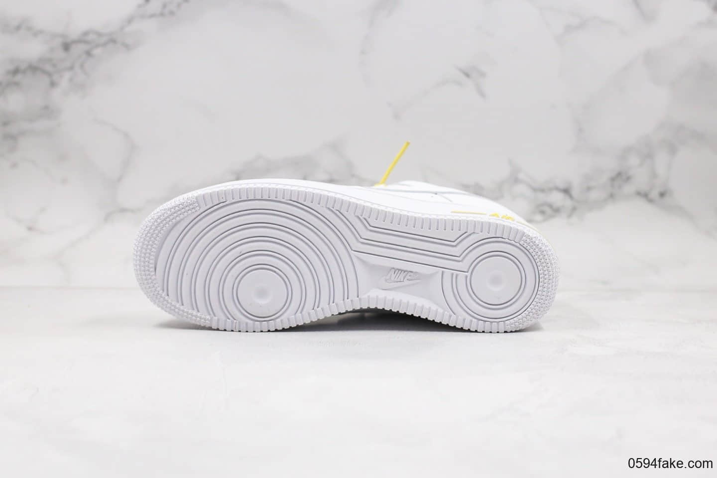 耐克Nike Air Force 1 Lux“White” WMNS公司级版本抽绳解构白黄配色全鞋定制头层皮 货号:898889-104