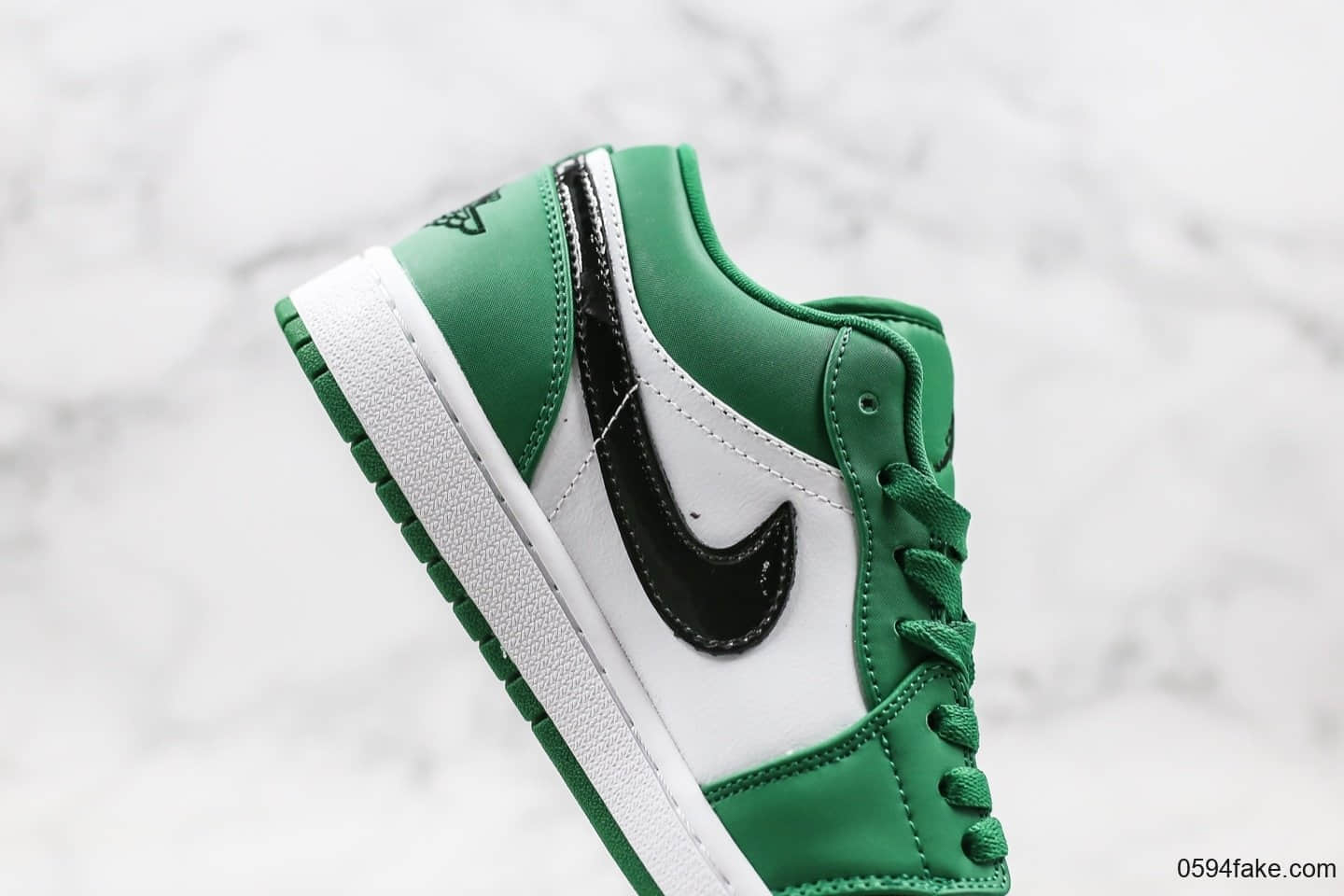 乔丹Air Jordan 1 Low纯原版本低帮AJ1小凯尔特人白绿配色头层原裁片 货号：553558-301