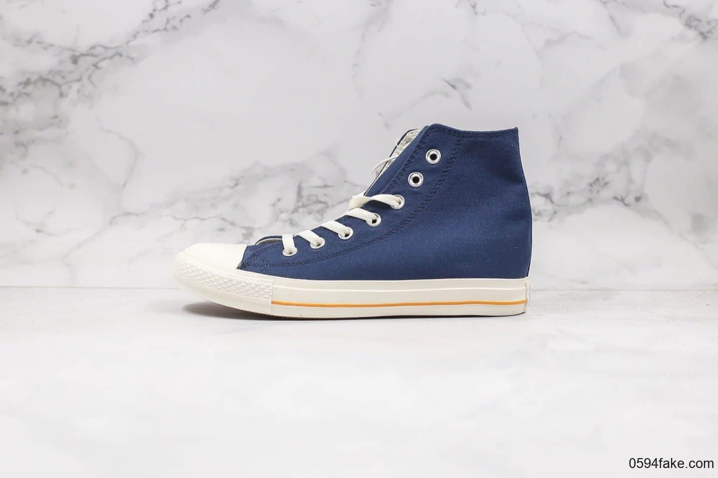 匡威Converse All Star Cali公司级版本高帮深蓝色卡利刺绣贴帆布鞋正确硅蓝PU中底原厂硫化大底 货号:165689C