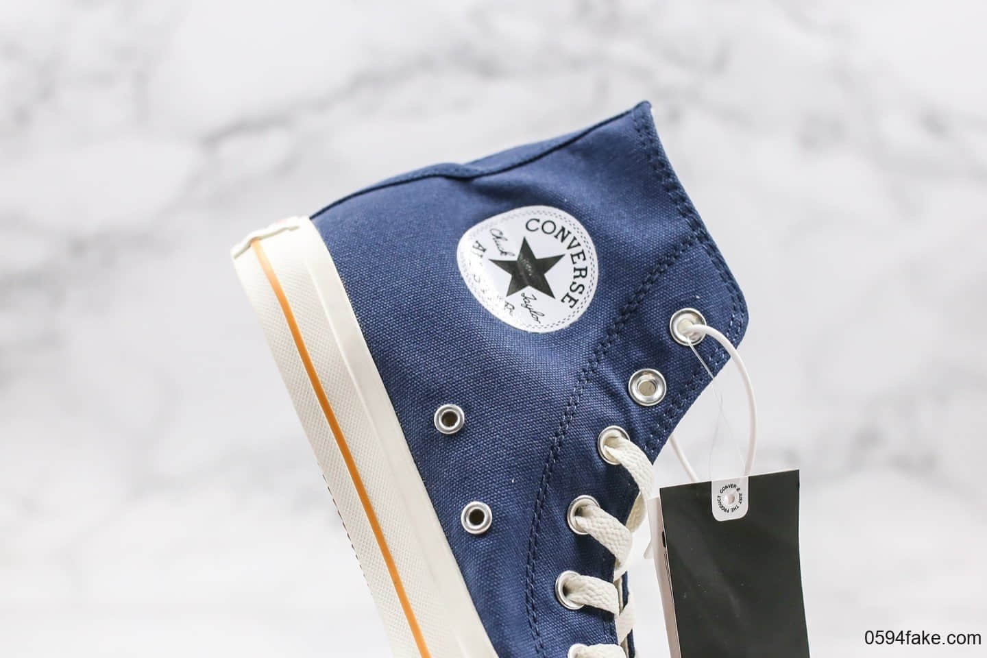 匡威Converse All Star Cali公司级版本高帮深蓝色卡利刺绣贴帆布鞋正确硅蓝PU中底原厂硫化大底 货号:165689C