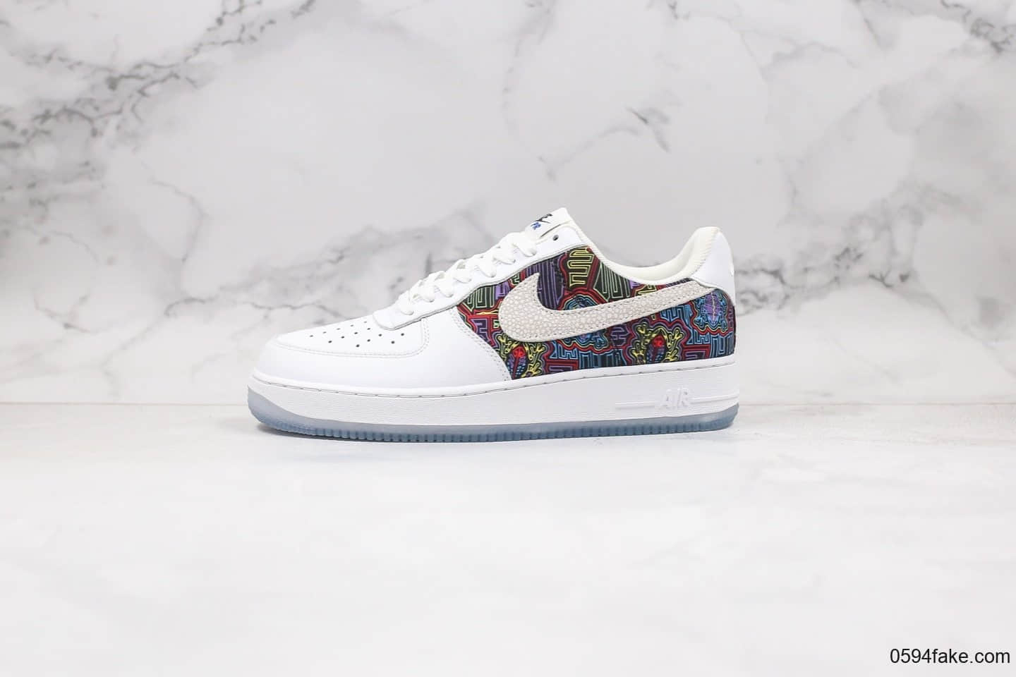耐克OFFICIALLY CANCELED THE AIR FORCE 1 PUERTO RICO纯原版本低帮空军一号小青蛙抽象艺术风格内置全掌Sole气垫原盒原标 货号：CJ1620-100