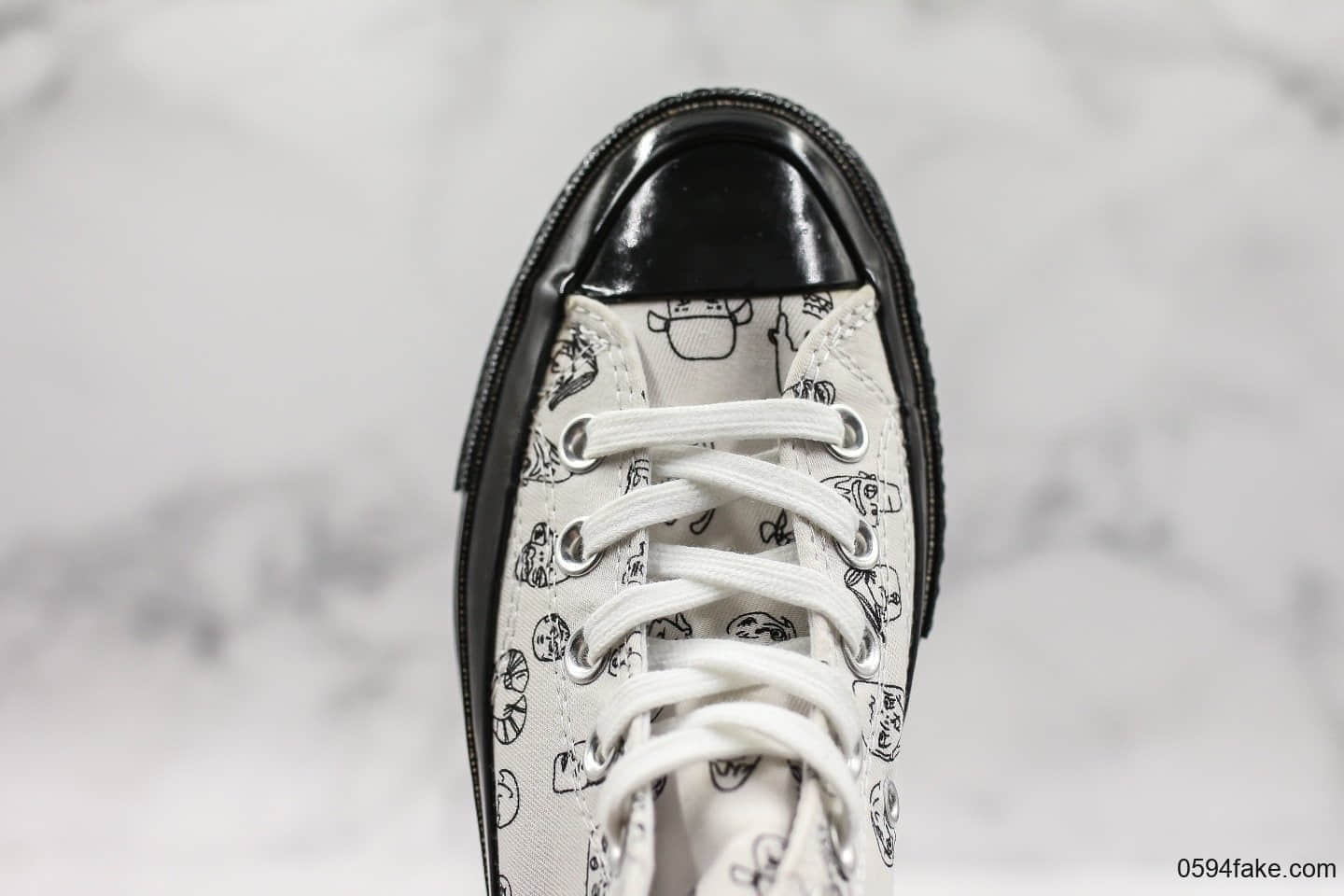 匡威Converse All Star1970s x Shrimps公司级版本联名限量款高帮板鞋涂鸦字母对虾配色蓝底原盒原标 货号：563839C