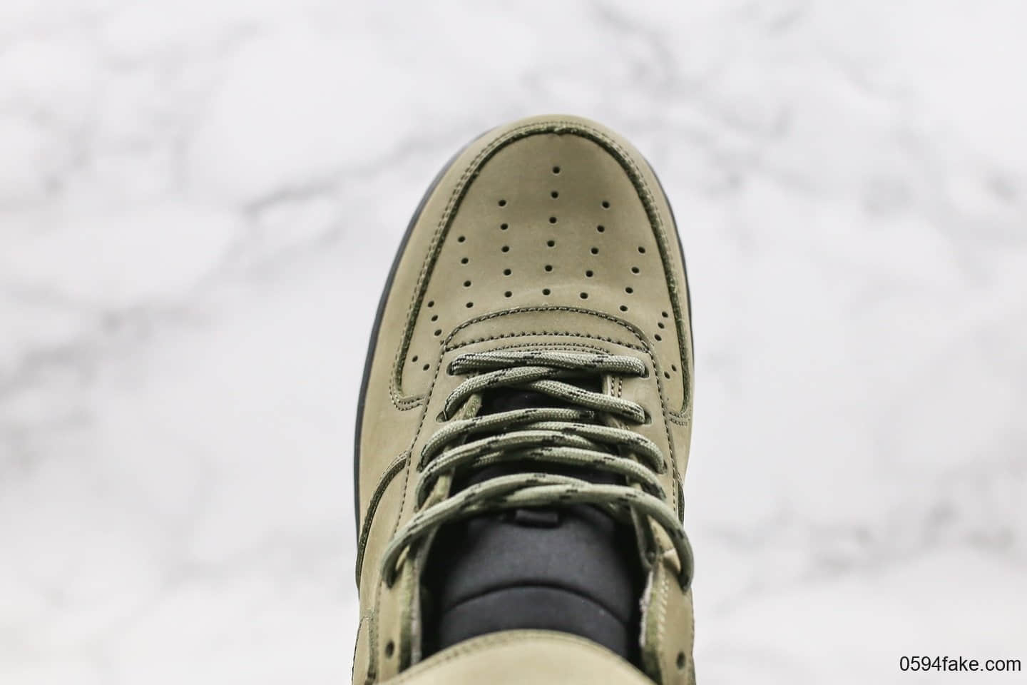 耐克Nike Air Force 1公司级版本空军一号中帮板鞋2019新版麂皮军绿色内置sole全掌气垫 货号：CJ9178-200