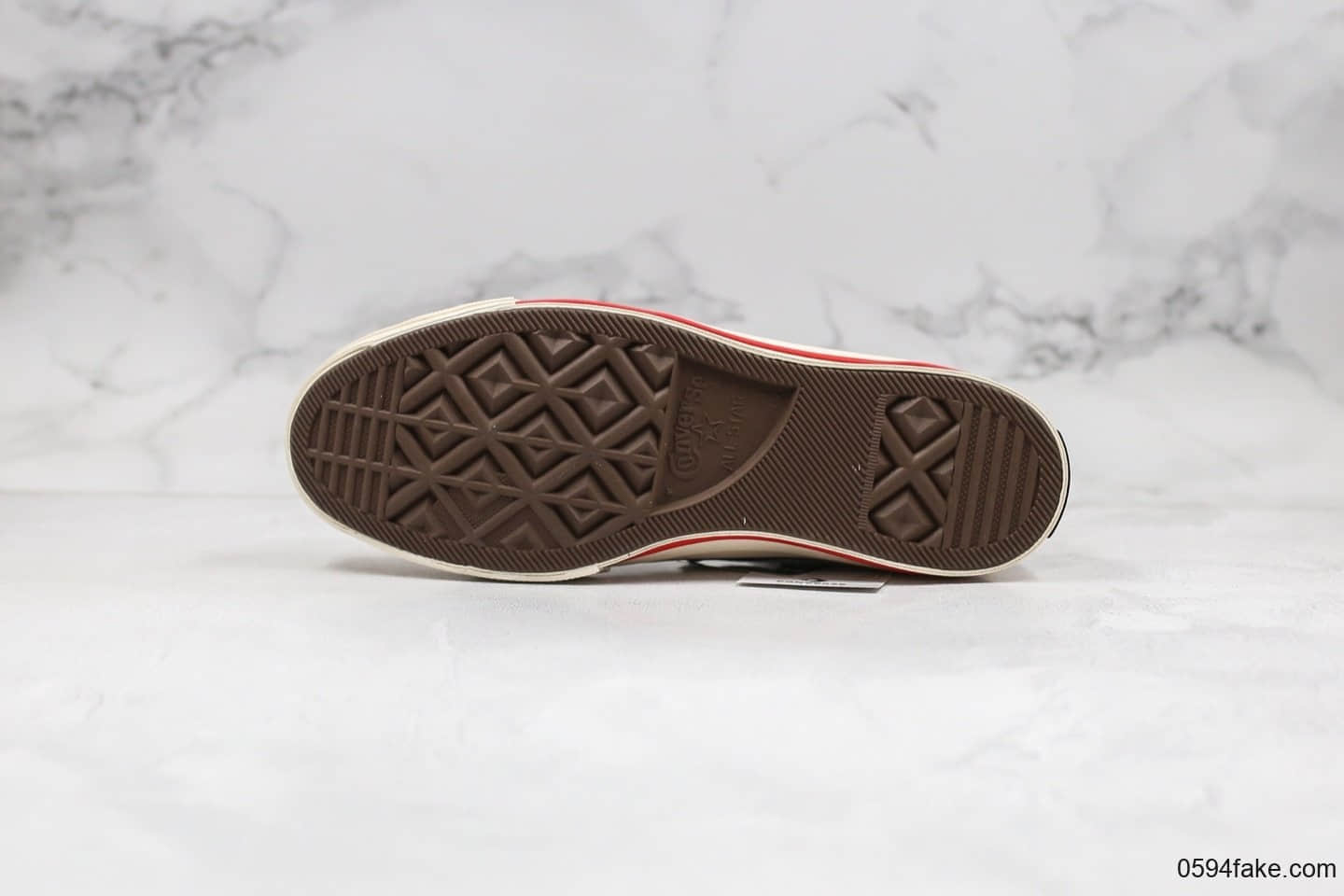 匡威Converse All Star公司级版本高帮帆布鞋撞色红蓝围条顶级硫化工艺蓝底 货号:166729C