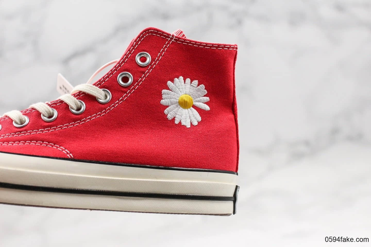 匡威Converse x PEACEMINUSONE公司级版本权志龙联名款高帮小雏菊红色帆布鞋原盒原标正确硅蓝PU中底