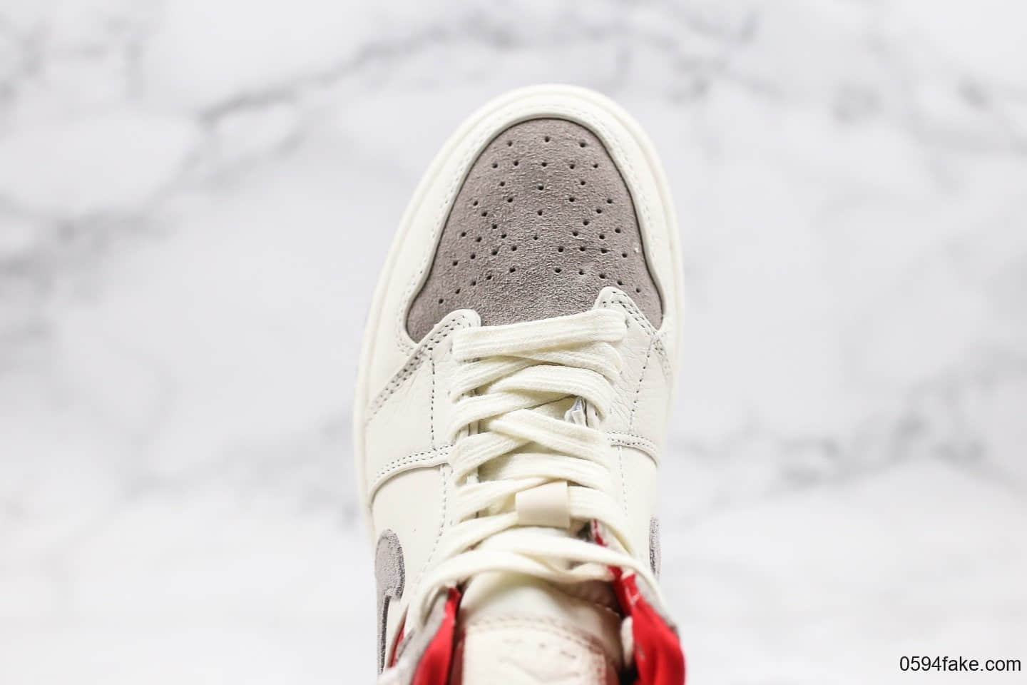 乔丹Air Jordan 1 Mid x Sneakersnstuff纯原版本联名款中帮AJ1小兔八哥米白麂皮红原档案数据开发正确飞翼LOGO 货号:CT3443-100