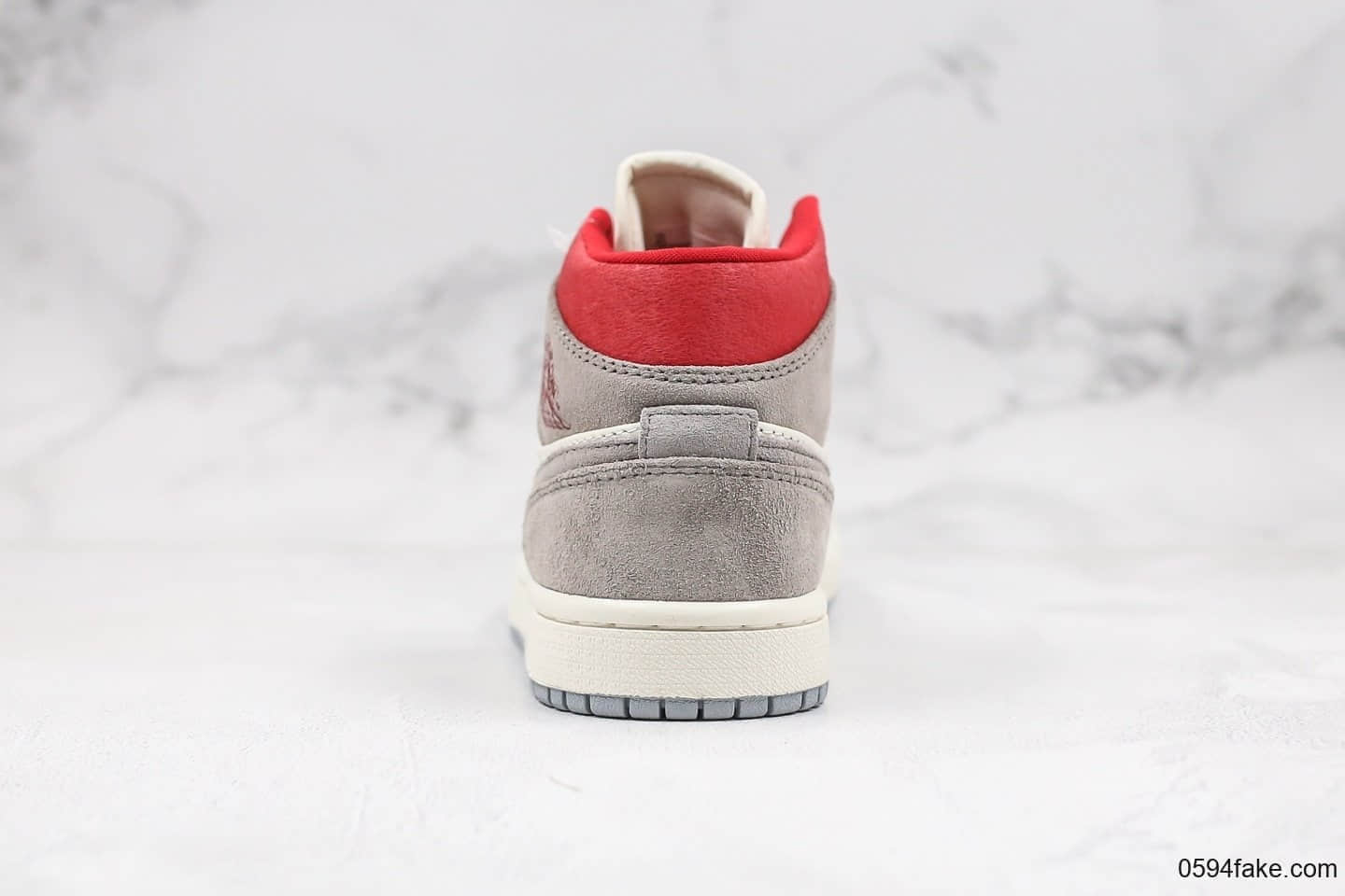 乔丹Air Jordan 1 Mid x Sneakersnstuff纯原版本联名款中帮AJ1小兔八哥米白麂皮红原档案数据开发正确飞翼LOGO 货号:CT3443-100