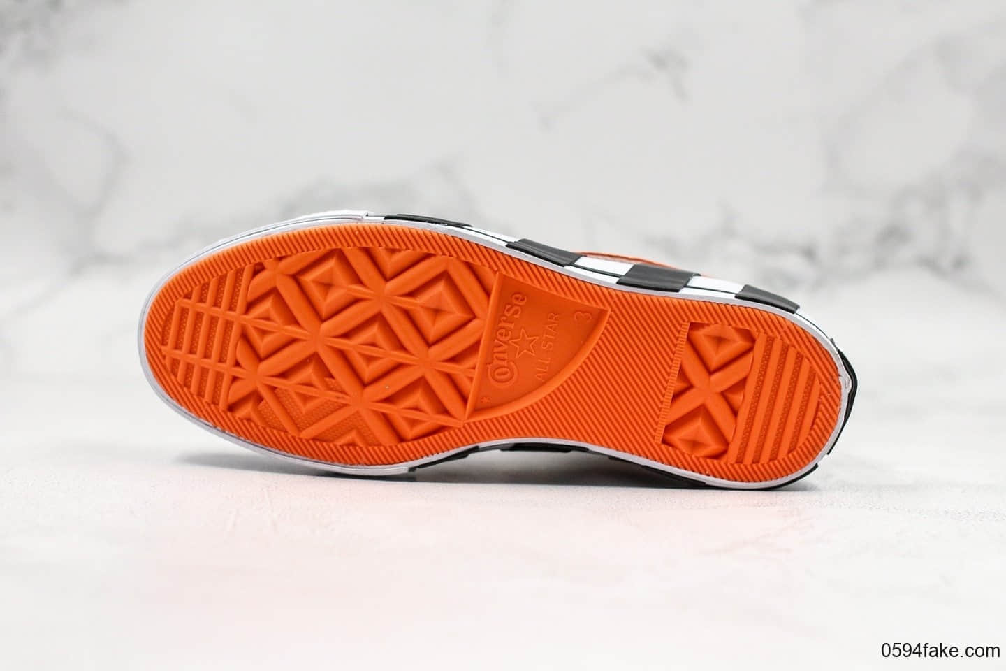 匡威Off White x Converse Chuck 1970s 2.0公司级版本联名OW休闲硫化板鞋斑马白黑橙色换钩配色原鞋开模 货号:163862C