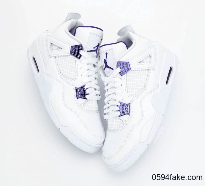 清爽白紫配色!Air Jordan 4“ Court Purple”实物图曝光! 货号:CT8527-115