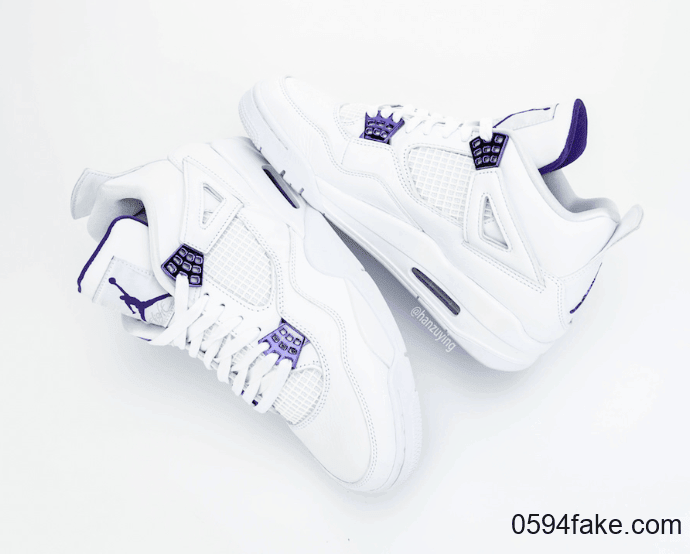 清爽白紫配色!Air Jordan 4“ Court Purple”实物图曝光! 货号:CT8527-115