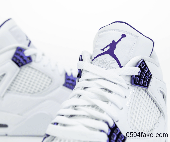 清爽白紫配色!Air Jordan 4“ Court Purple”实物图曝光! 货号:CT8527-115