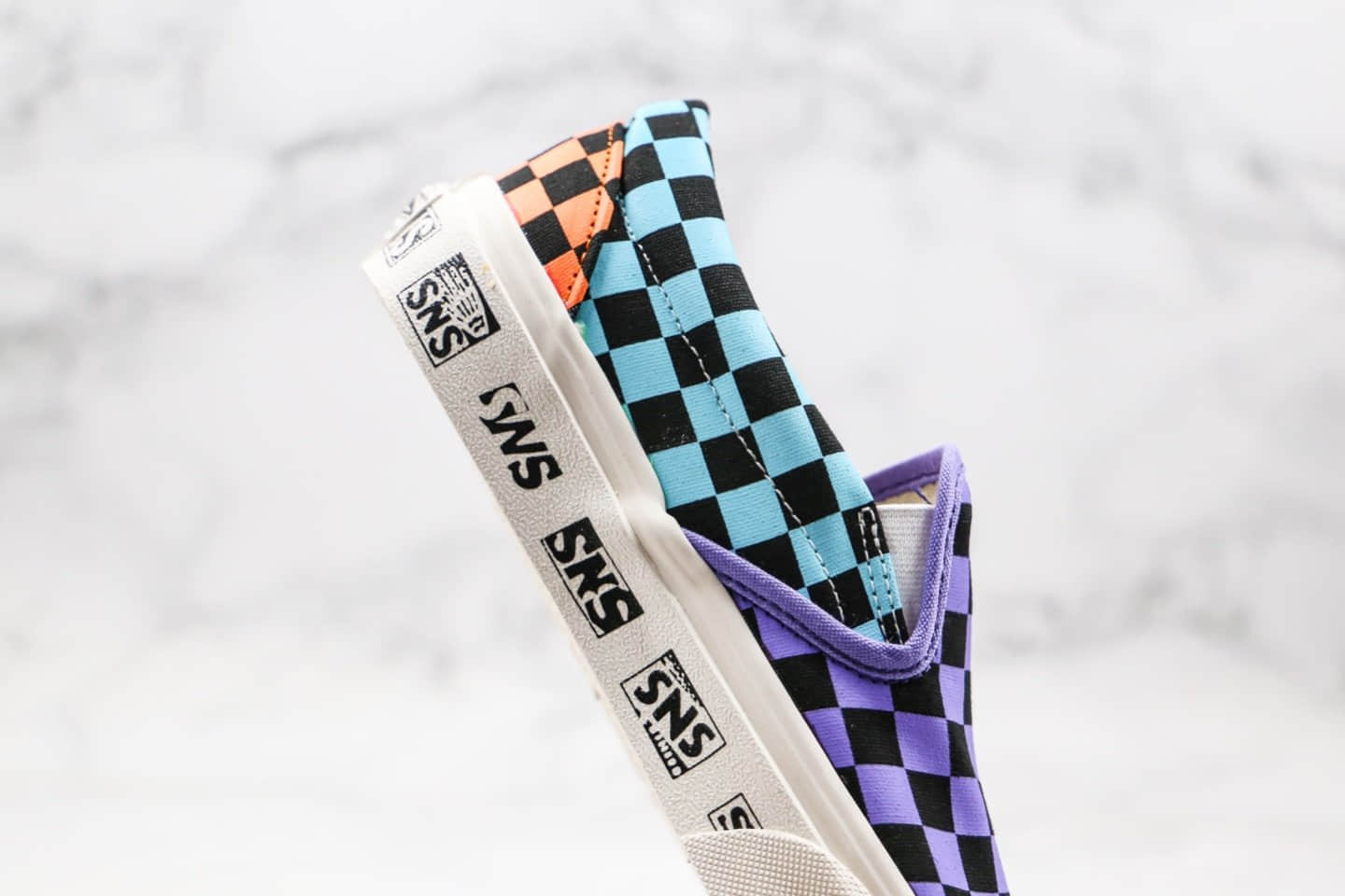万斯Sneakersnstuff x Vans Vault Venice Beach Pack 2020联名款低帮棋盘格子一脚蹬鸳鸯配色公司级版本原厂硫化大底