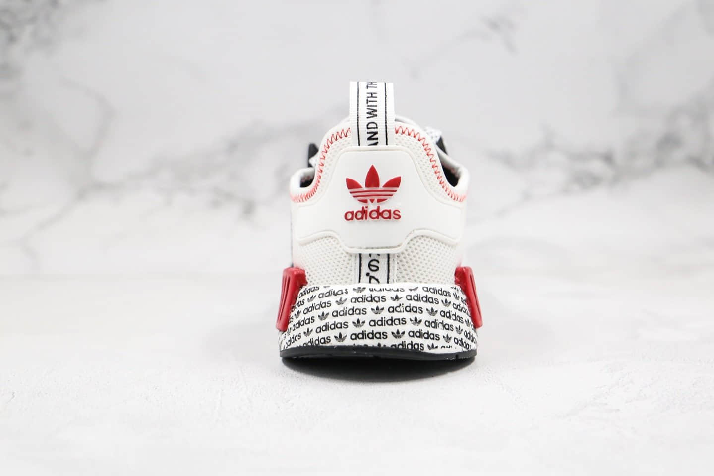阿迪达斯Adidas NMD R1纯原版本爆米花跑鞋NMD白黑红色3M反光自行车主题原厂真爆大底 货号:FV7848