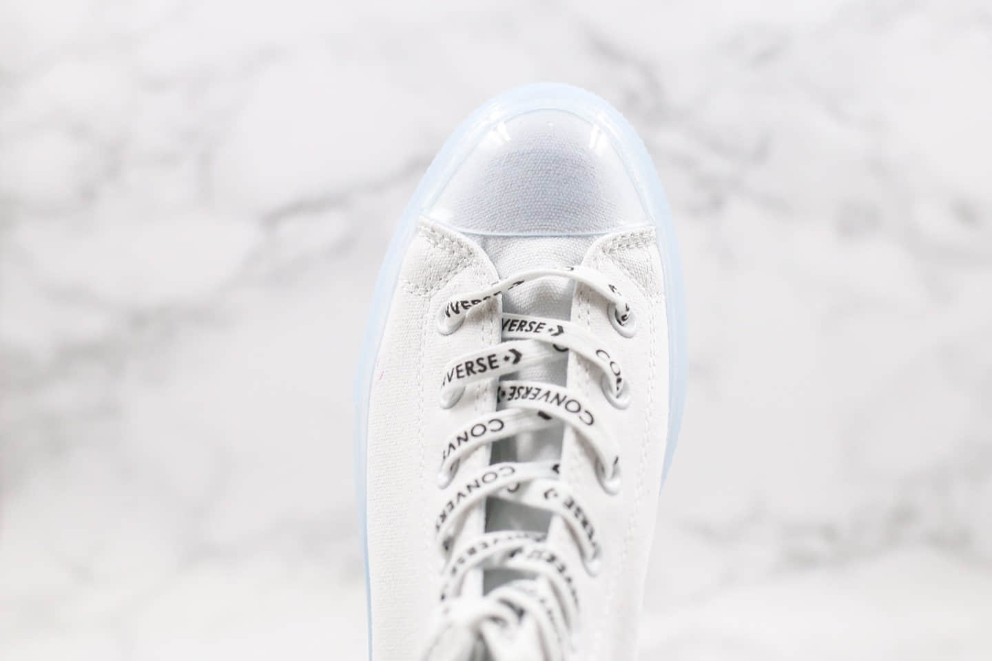 匡威Converse Chuck Taylor All Star公司级版本高帮果冻底白色帆布鞋原楦头纸板打造 货号:168115C