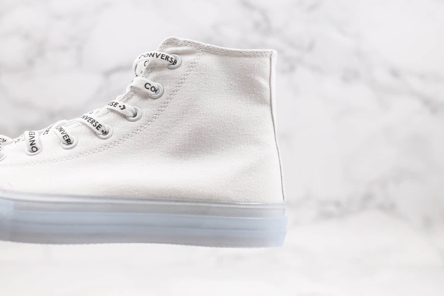 匡威Converse Chuck Taylor All Star公司级版本高帮果冻底白色帆布鞋原楦头纸板打造 货号:168115C