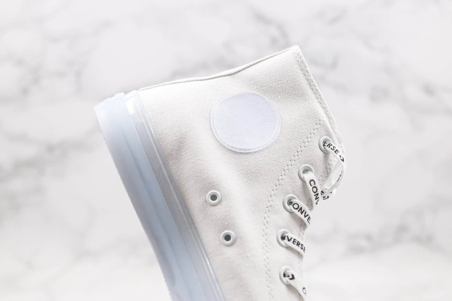匡威Converse Chuck Taylor All Star公司级版本高帮果冻底白色帆布鞋原楦头纸板打造 货号:168115C