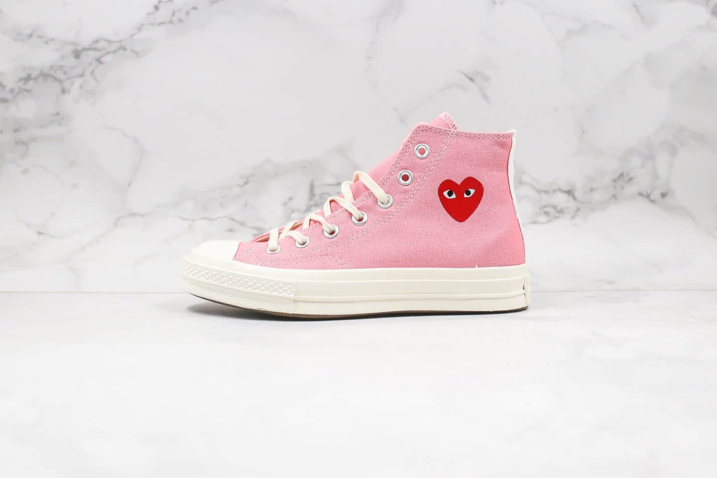 匡威Converse Chuck Taylor AllStar 70 Hi x CDG公司级版本川久保玲联名款爱心大眼粉色帆布鞋正确工艺大盒原厂硫化大底