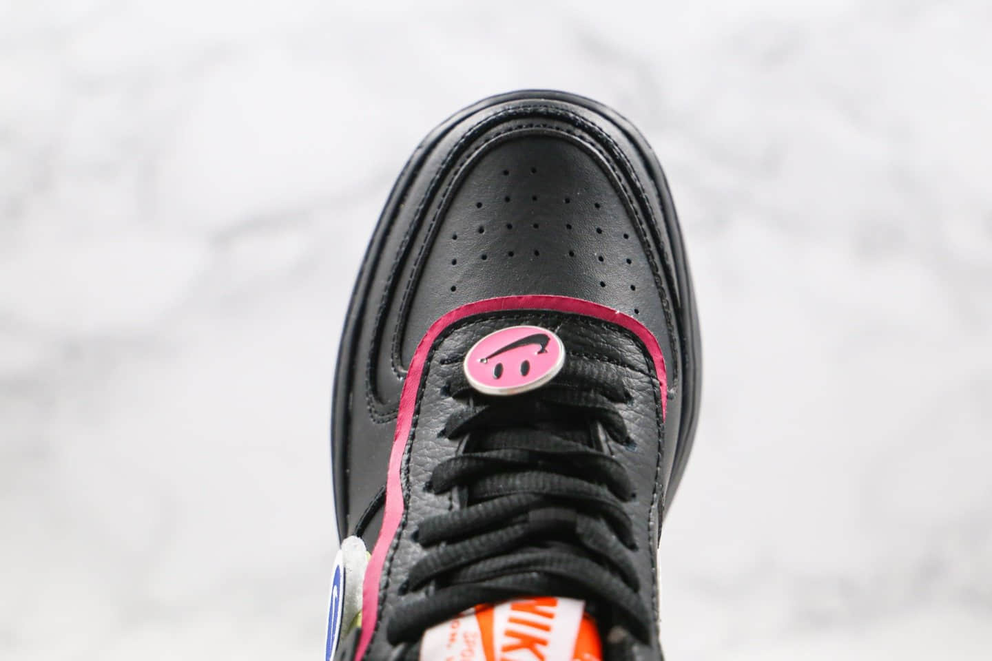 耐克Nike Air Force 1 Shadow纯原版本低帮空军一号马卡龙笑脸黑粉色原档案数据开发 货号:CU4743-001