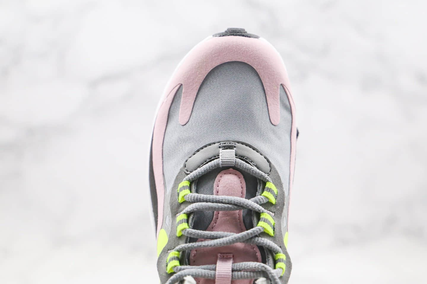 耐克Nike Air Max 270 React纯原版本气垫鞋粉灰绿色内置真小潘气垫原盒原标 货号:BQ0103-010