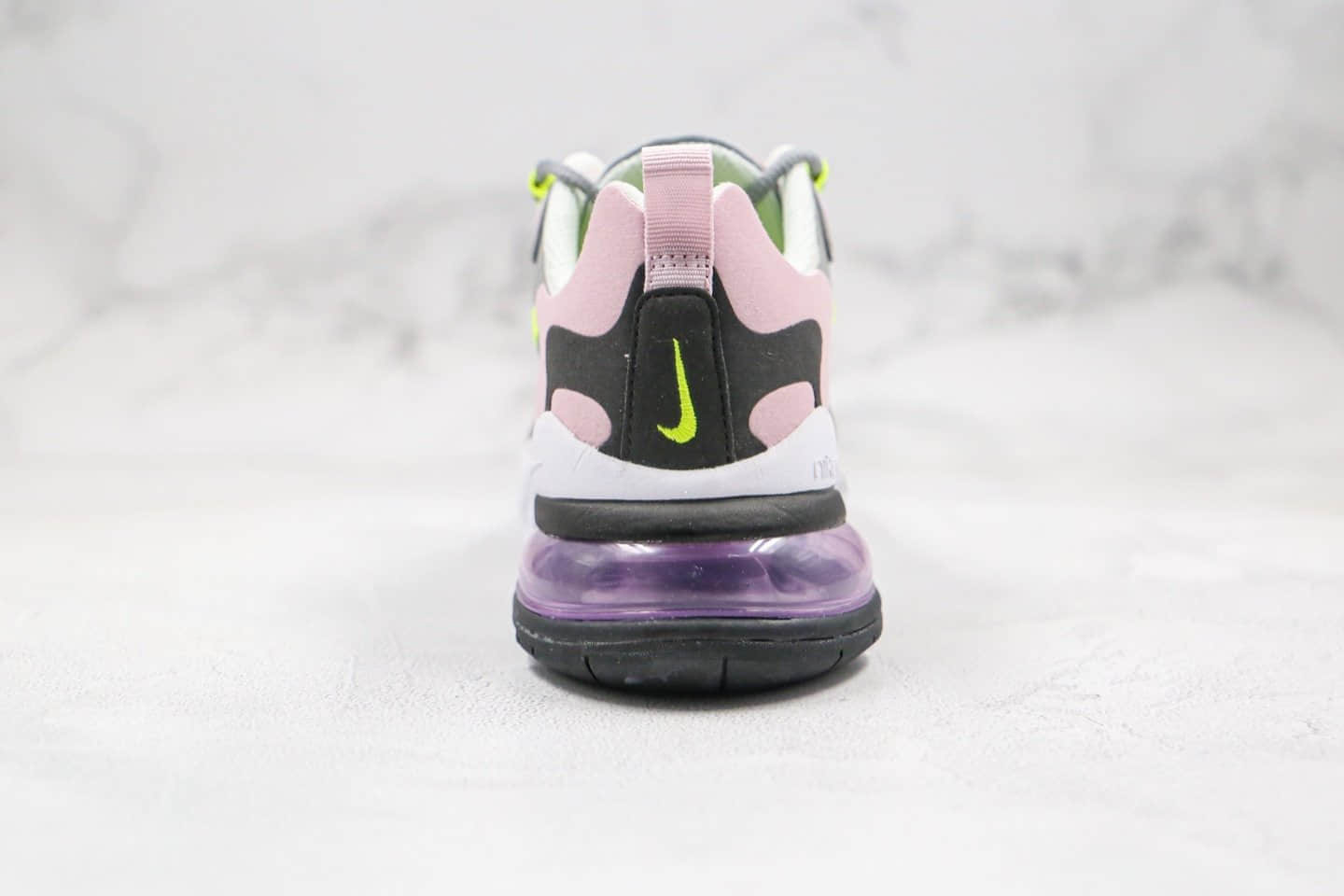 耐克Nike Air Max 270 React纯原版本气垫鞋粉灰绿色内置真小潘气垫原盒原标 货号:BQ0103-010
