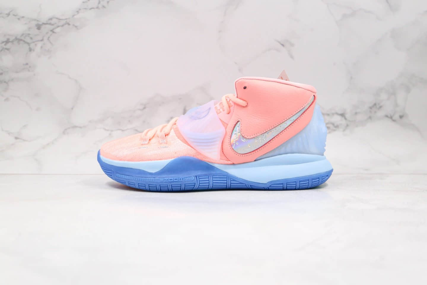 耐克Concepts x Nike Kyrie 6纯原版本欧文6埃及圣甲虫粉蓝色波士顿联名款内置气垫支持实战 货号:CU8880-600