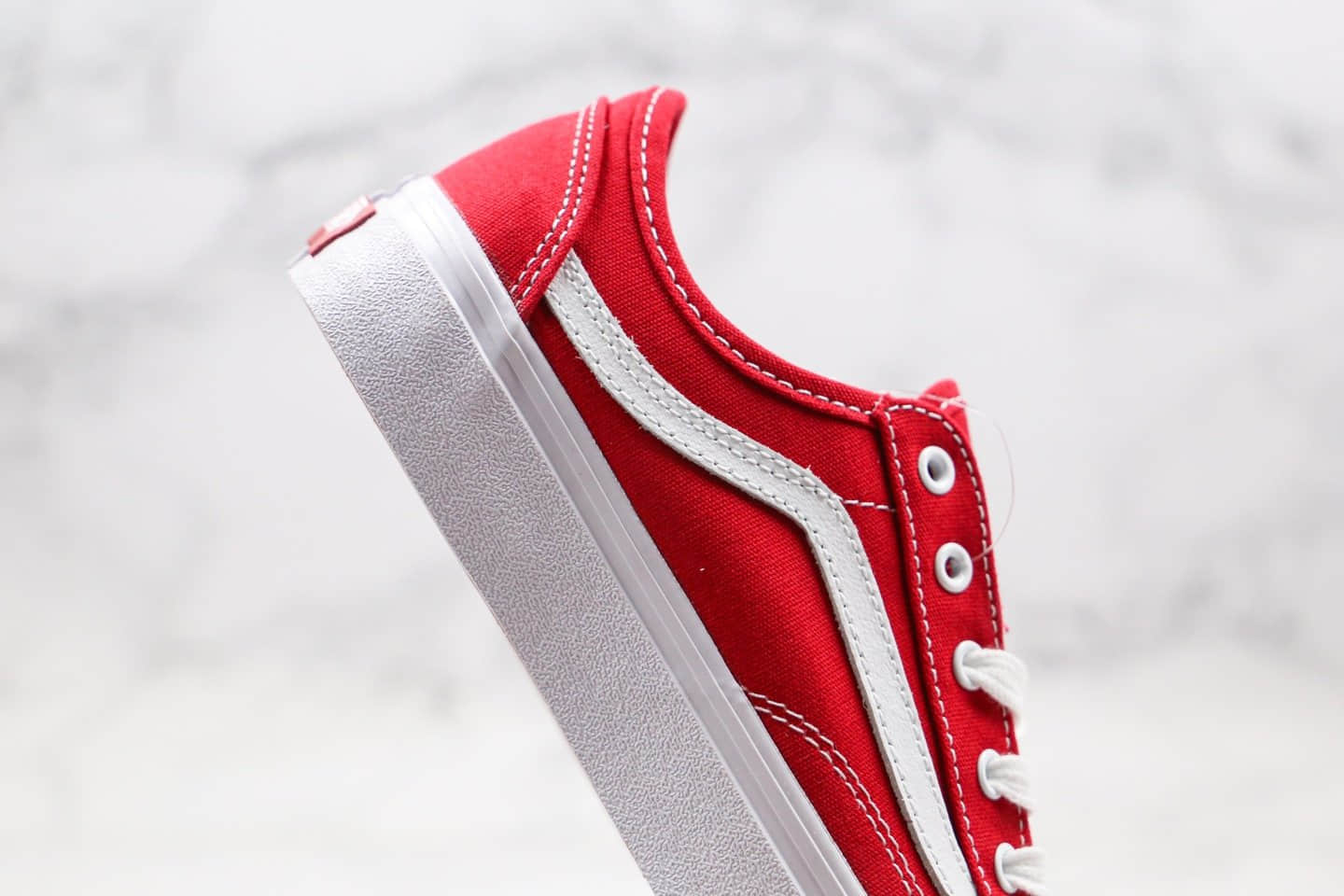 万斯Vans Style 36 Decon Sf纯原版本低帮半月包头杀人鲸大红色硫化板鞋原厂硫化大底内置钢印