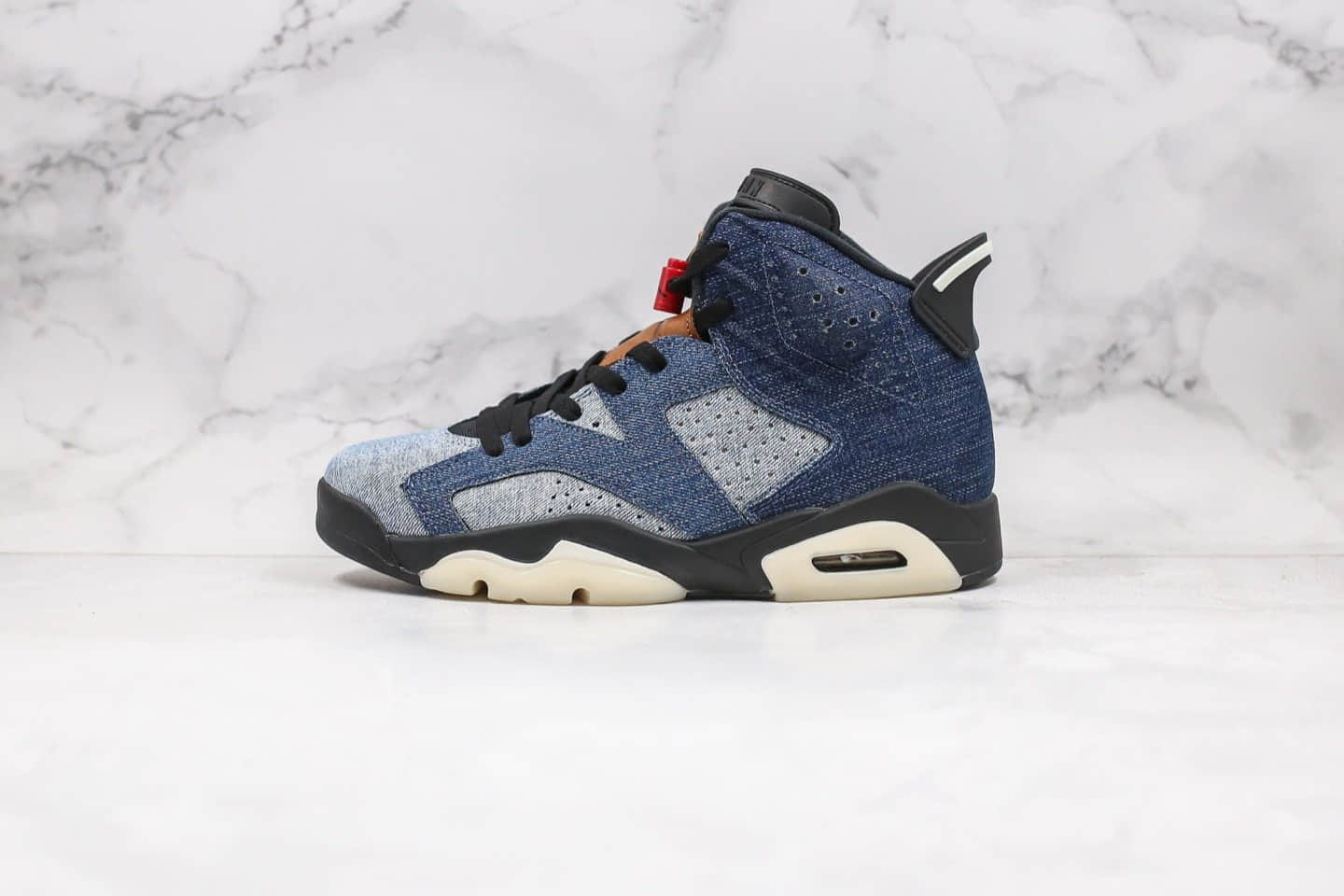 乔丹Travis Scott x Air Jordan 6 Medium Olive纯原版本斯科特联名款AJ6水洗丹宁牛仔蓝正确头层磨砂皮 货号:CT5350-401