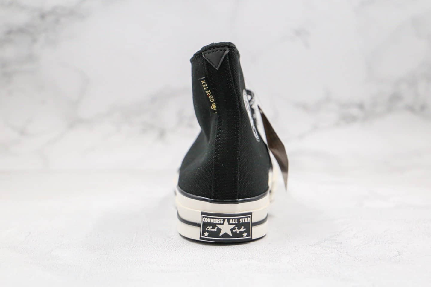 匡威Converse Chuck Taylor All Star公司级版本高帮黑白色Gore-tex联名款串标黑武士帆布鞋原厂硫化大底 货号:163343C