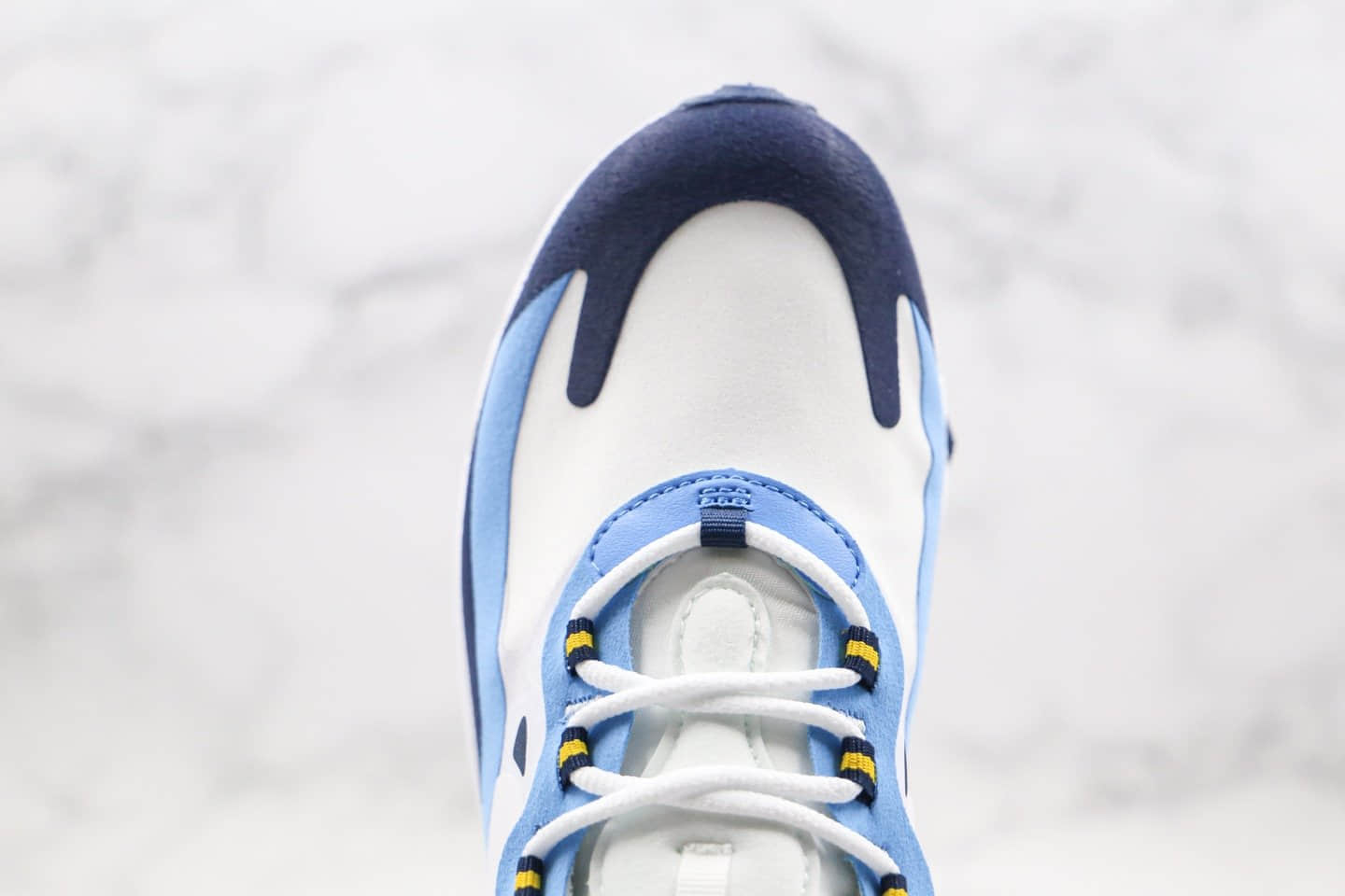 耐克NIKE AIR MAX 270 React纯原版本气垫鞋Max270黑蓝色内置真小潘气垫正确电绣LOGO工艺 货号:CT1264-104