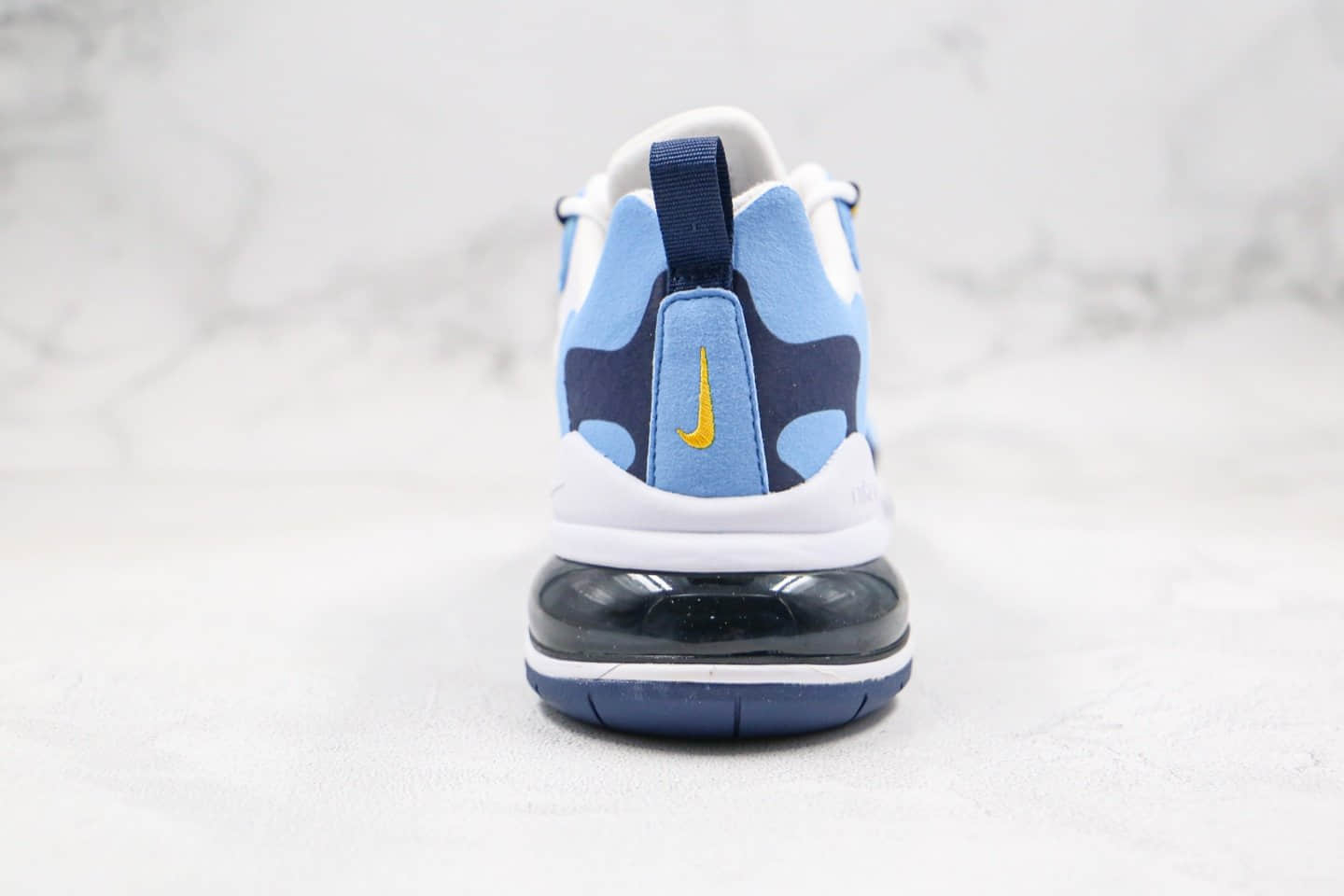 耐克NIKE AIR MAX 270 React纯原版本气垫鞋Max270黑蓝色内置真小潘气垫正确电绣LOGO工艺 货号:CT1264-104