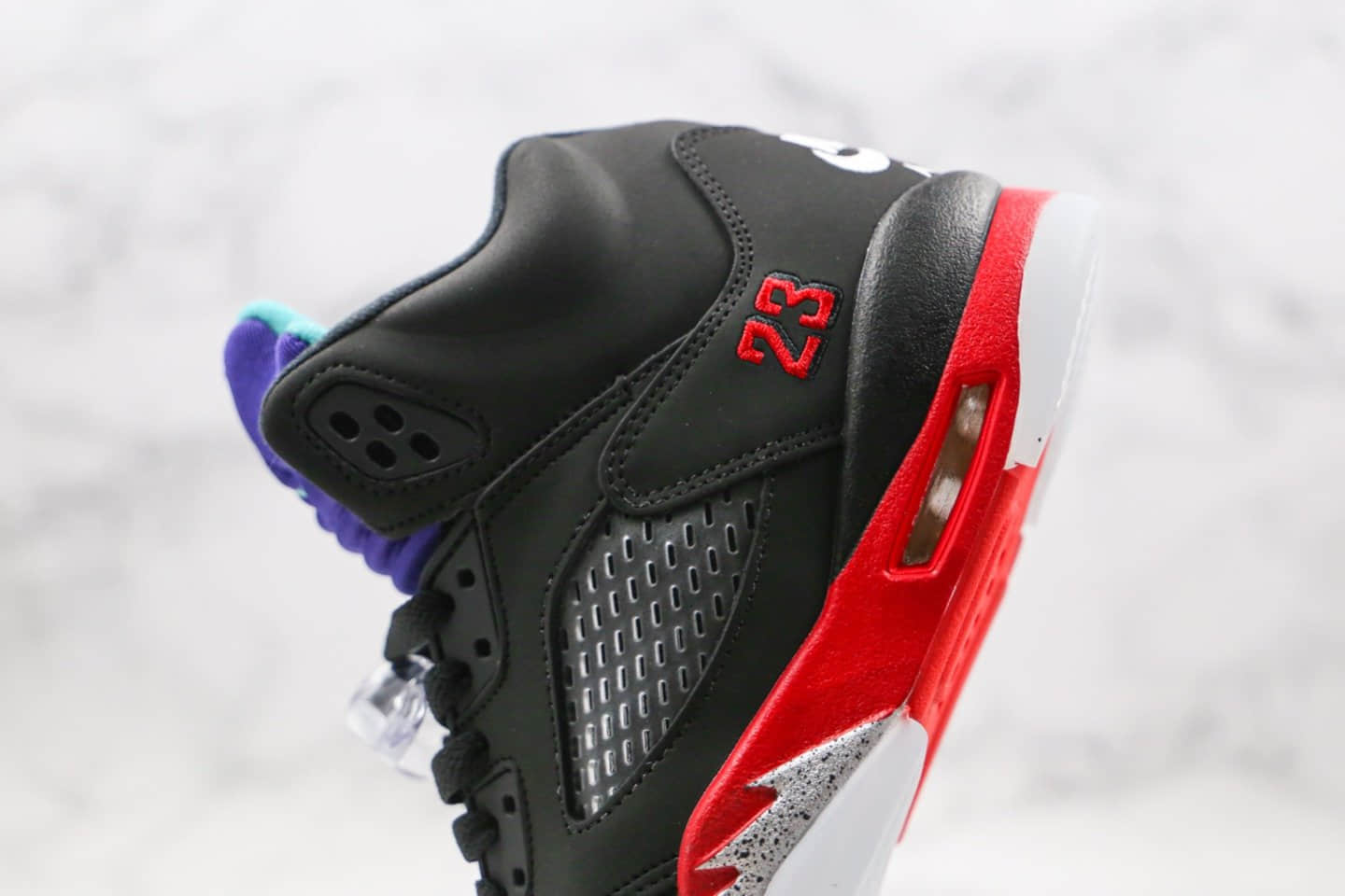 乔丹Air Jordan 5 Top 3纯原版本三十周年限定AJ5黑红紫色内置气垫原楦头纸板打造 货号:CZ1786-001