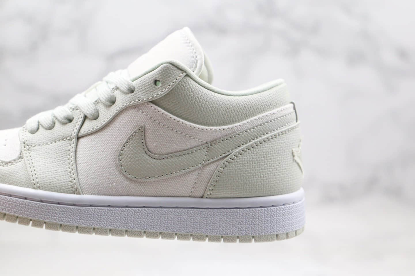 乔丹Air Jordan 1 Low Spruce Aura纯原版本低帮AJ1云杉米白色内置气垫区别市面看图做鞋版本 货号：CW1381-003