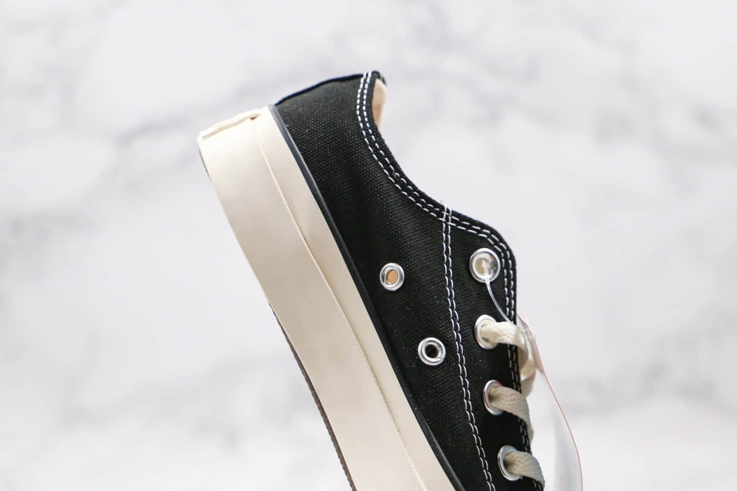 匡威Converse All Star x CDG PLAY公司级版本低帮川久保玲三心黑白色日版第三代原厂硫化大底原盒原标 货号:167806C