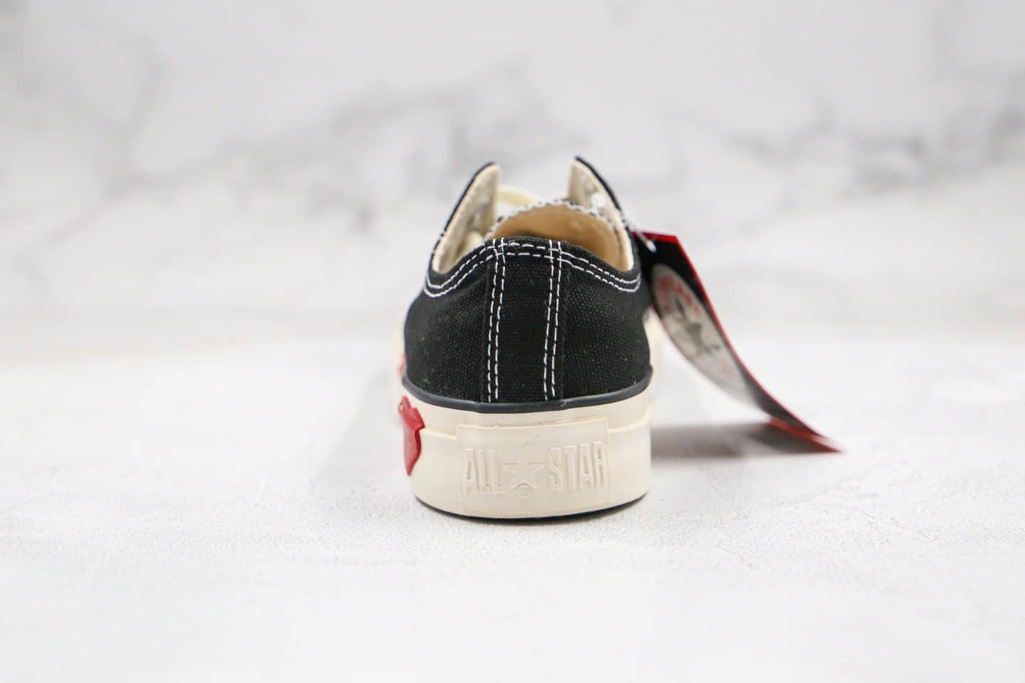 匡威Converse All Star x CDG PLAY公司级版本低帮川久保玲三心黑白色日版第三代原厂硫化大底原盒原标 货号:167806C