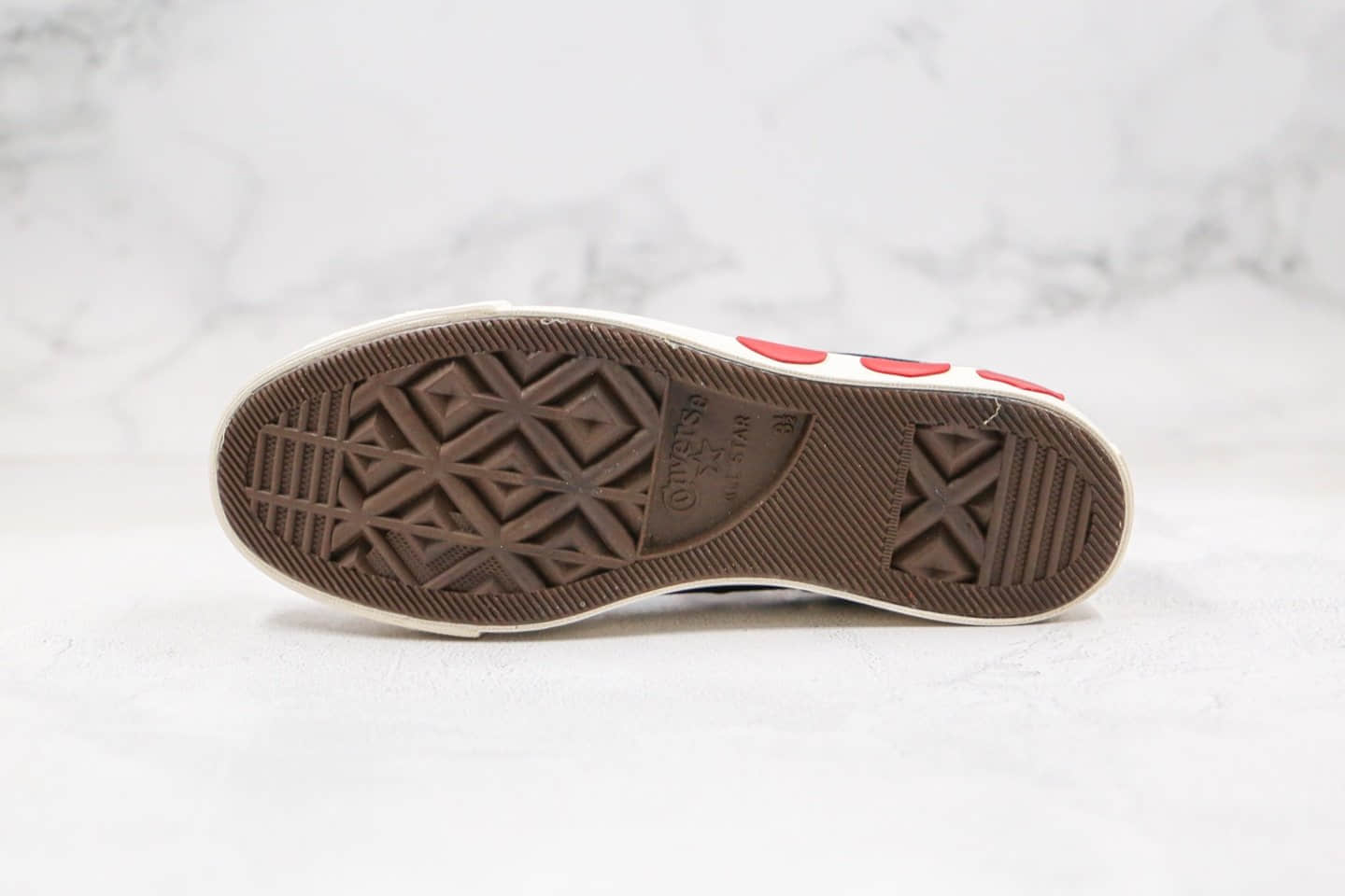 匡威Converse All Star x CDG PLAY公司级版本低帮川久保玲三心黑白色日版第三代原厂硫化大底原盒原标 货号:167806C