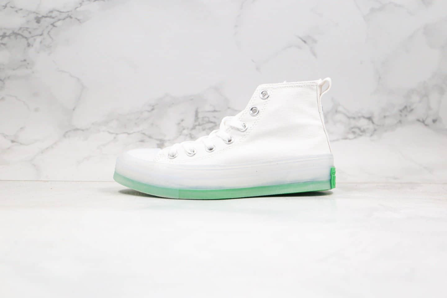 匡威CONVERSE ALL STAR DISRUPT CX公司级版本高帮果冻DX系列白绿色原盒配件区别市面通货版本