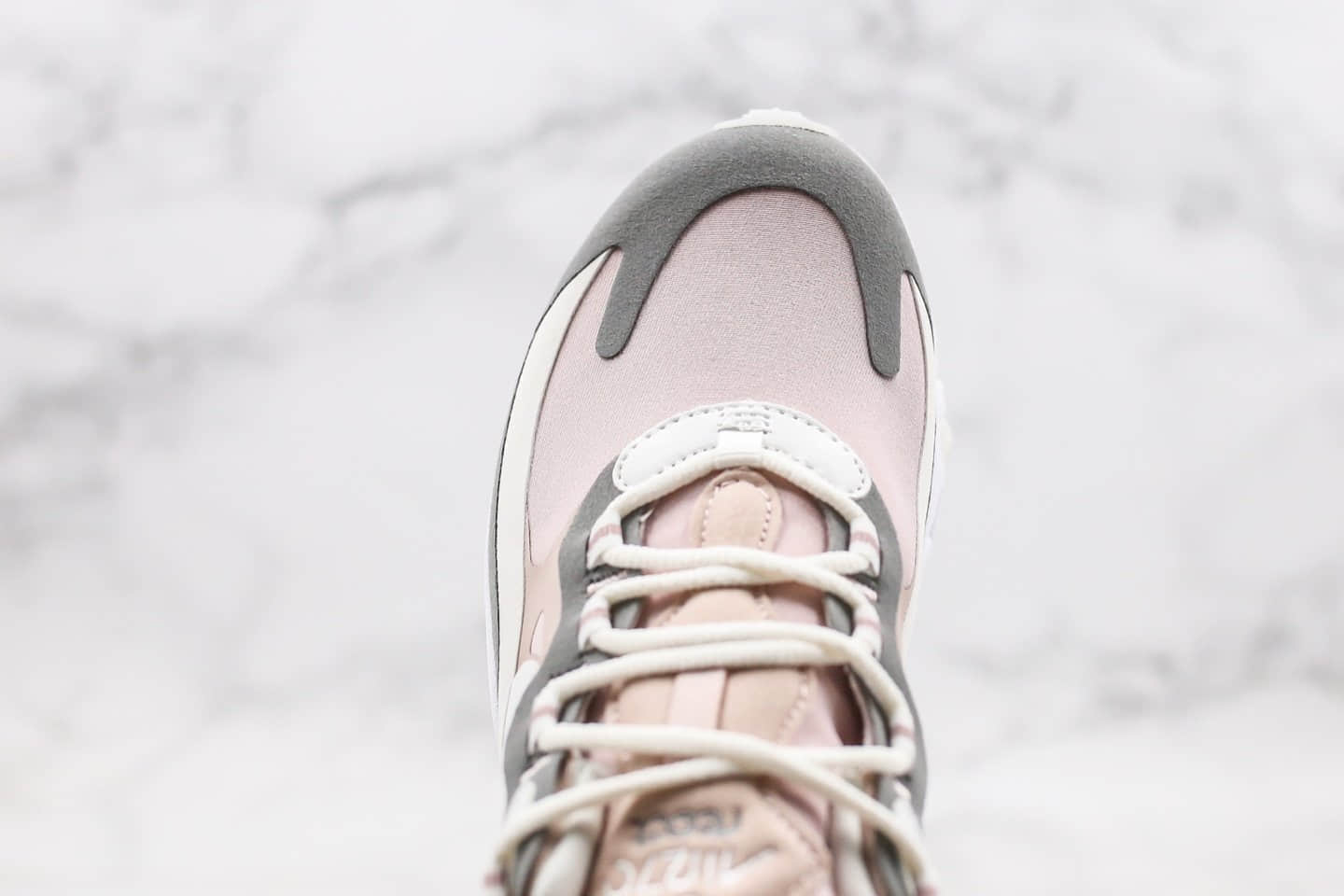 耐克NIKE AIR MAX 270 React气垫鞋Max270纯原版本灰粉色马卡糖果配色真小潘气垫加持正确鞋面材质 货号:CI3899-500