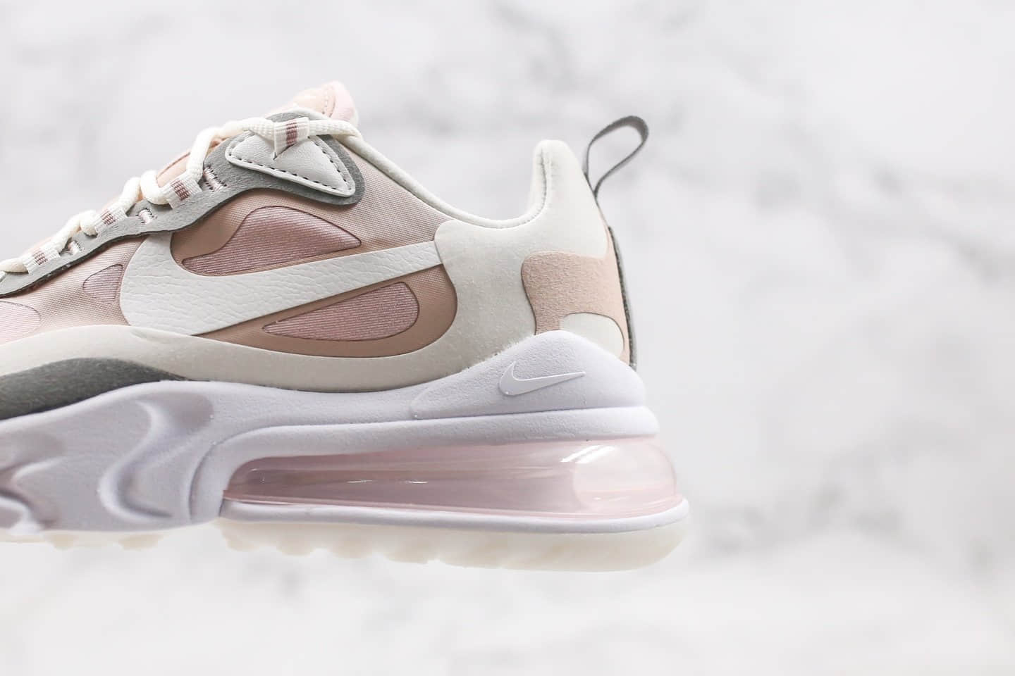 耐克NIKE AIR MAX 270 React气垫鞋Max270纯原版本灰粉色马卡糖果配色真小潘气垫加持正确鞋面材质 货号:CI3899-500
